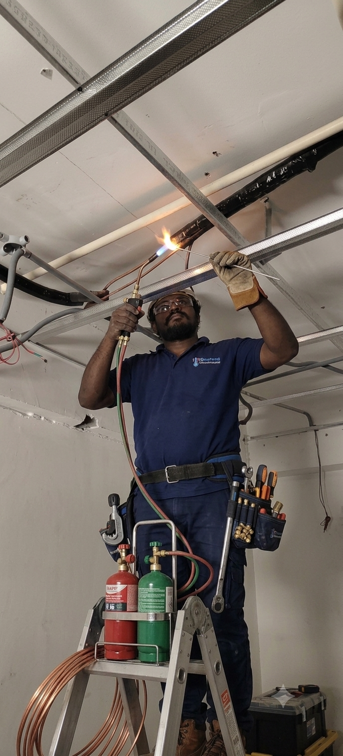 AC copper pipe installation service in Hyderabad — concealed, leak-proof, and competitively priced